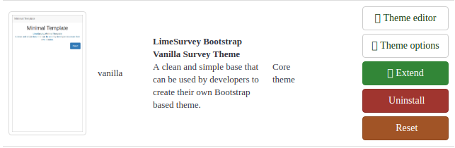 LimeSurvey theme list