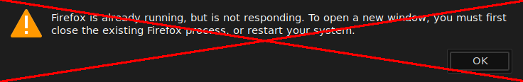 'Firefox is currently running' error