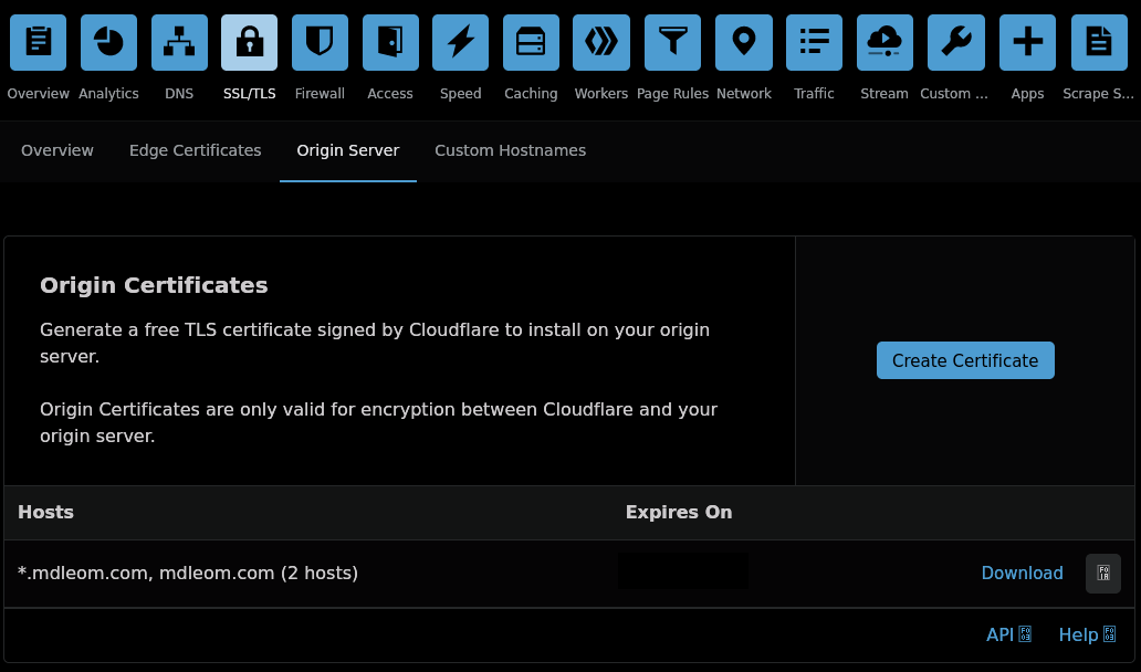 Cloudflare Origin Certificate