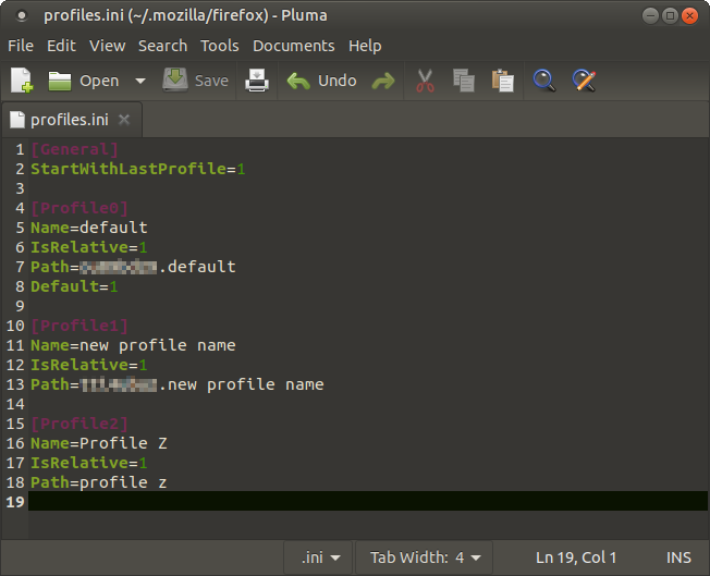 profile.ini in a text editor